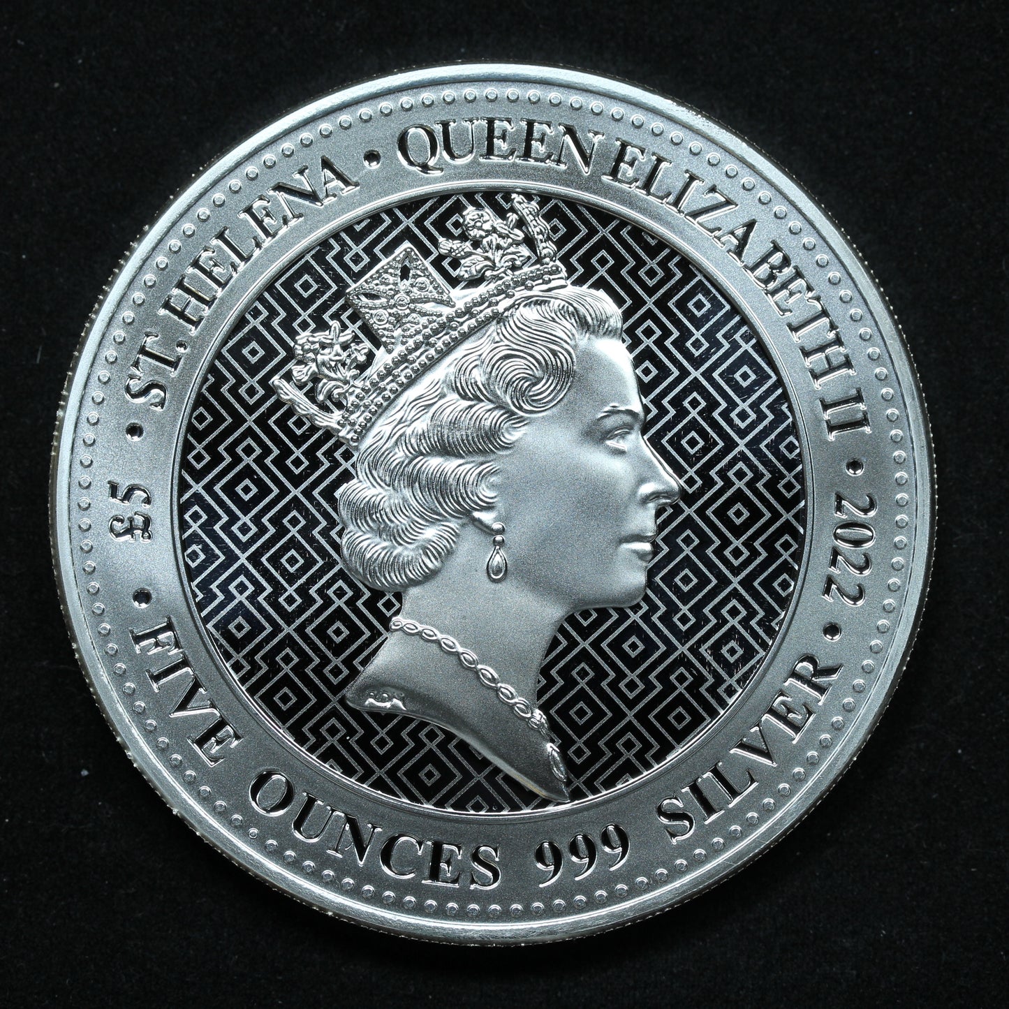 2022 St. Helena 5 oz .999 Fine Silver Queen's Virtues Truth Coin w/ Capsule