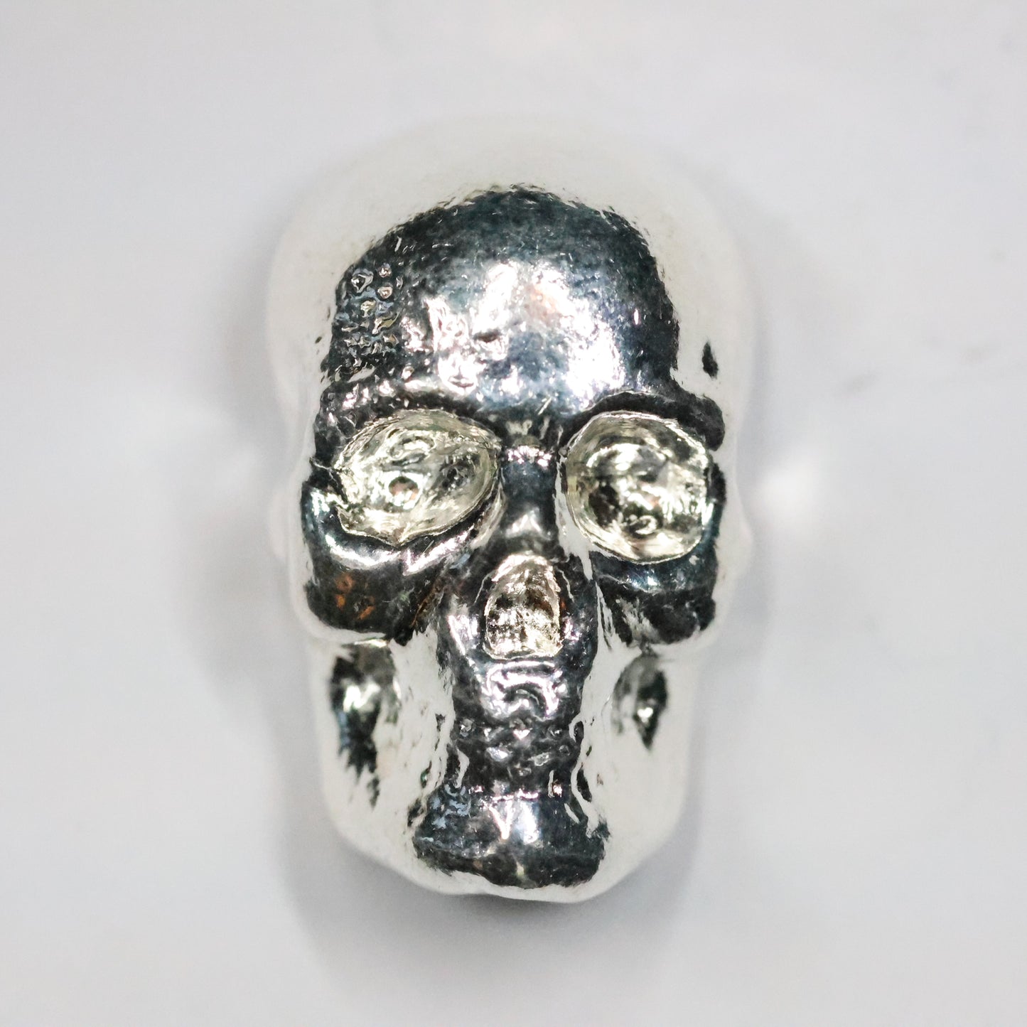 1  oz .999 Fine Silver Bullion Skull by Yeager's Poured Silver YPS