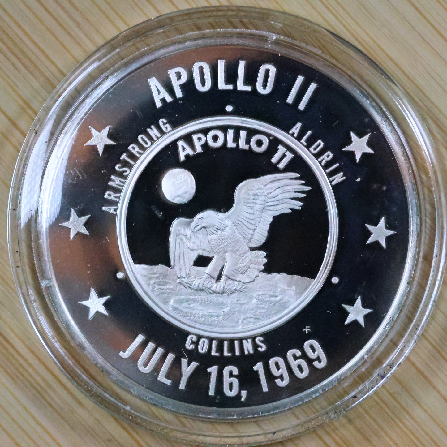 Franklin Mint American Space Flight Medal - Apollo II Sterling Silver Proof w/ Capsule