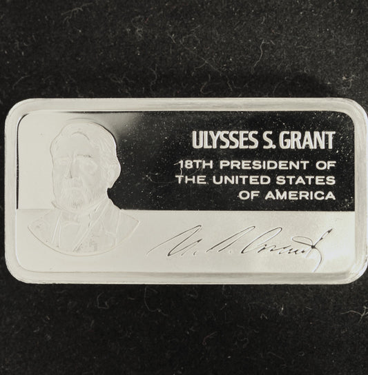 Franklin Mint Presidents Ulysses S. Grant 1000 Grain Sterling Silver Ingot
