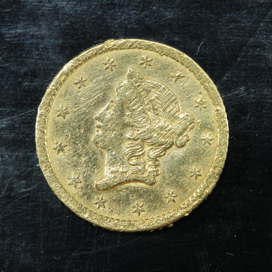 1852 US Gold $1 Dollar Liberty Head w/ Damage
