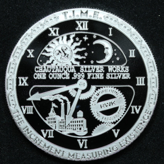 1 oz .999 Fine Silver 'Measuring Existence' TIME Chautauqua Silver Works PROOF
