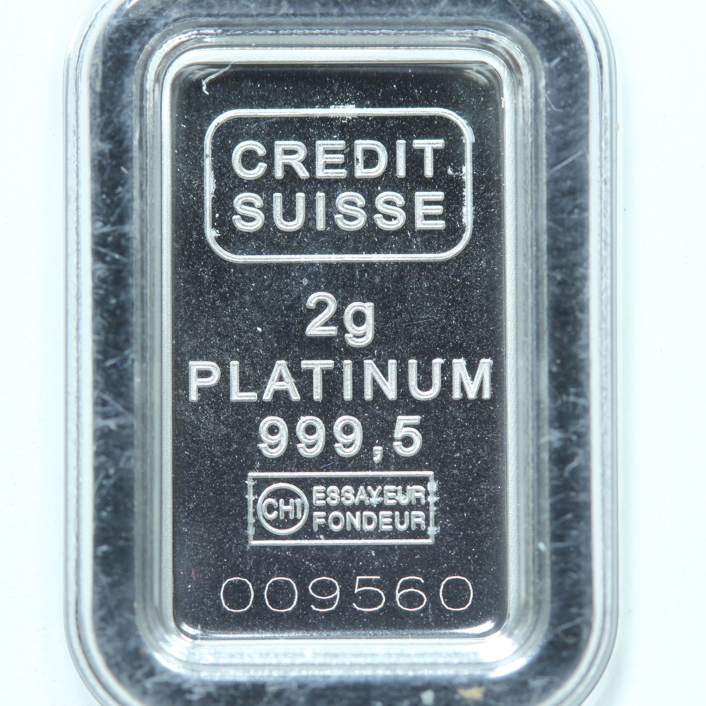 Valcambi Credit Suisse 2 Gram Platinum Bar .9995 Fine Sealed In Assay - Statue of Liberty