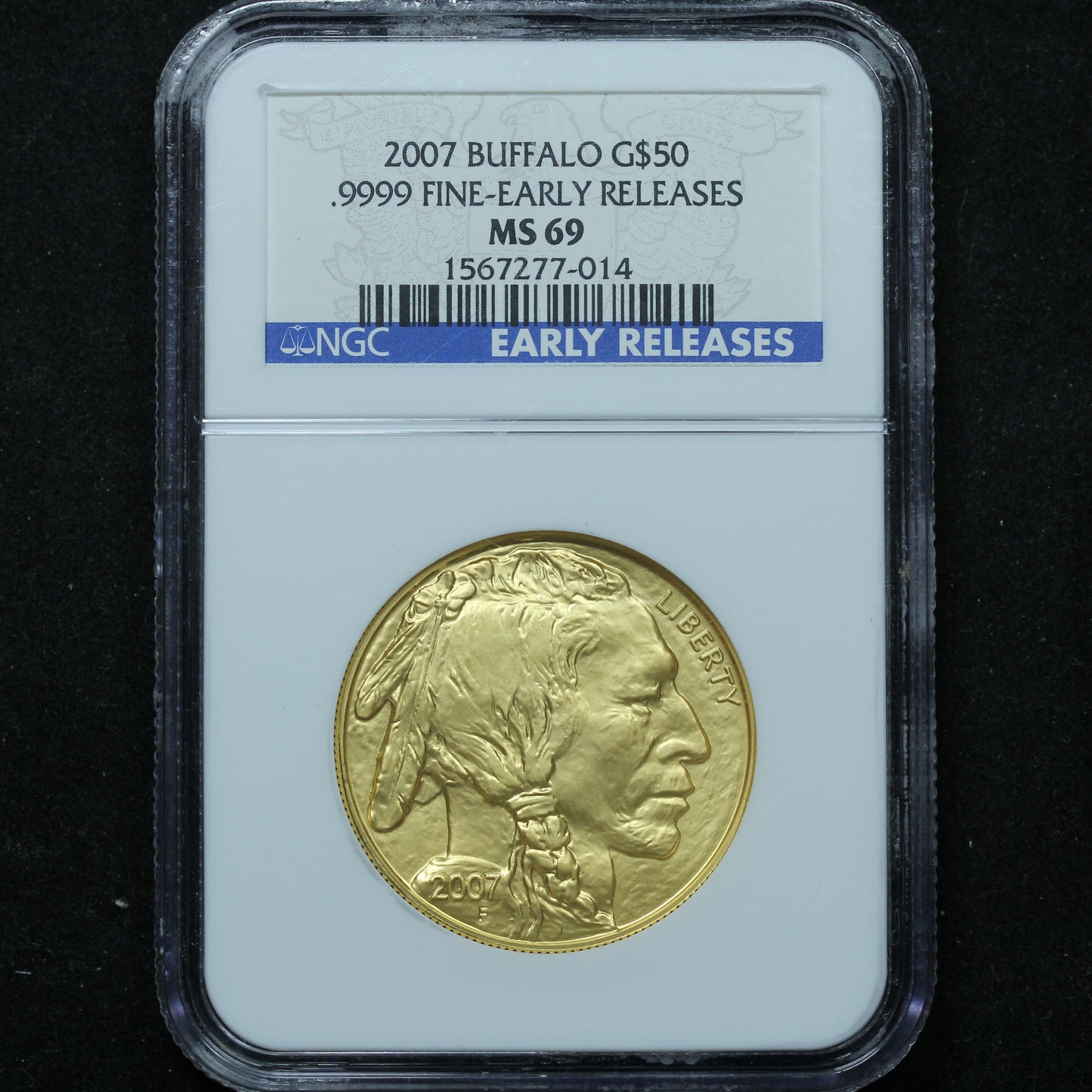 2007 $50 1 oz .9999 Fine Gold Buffalo - NGC MS 69 Early Releases (#4)