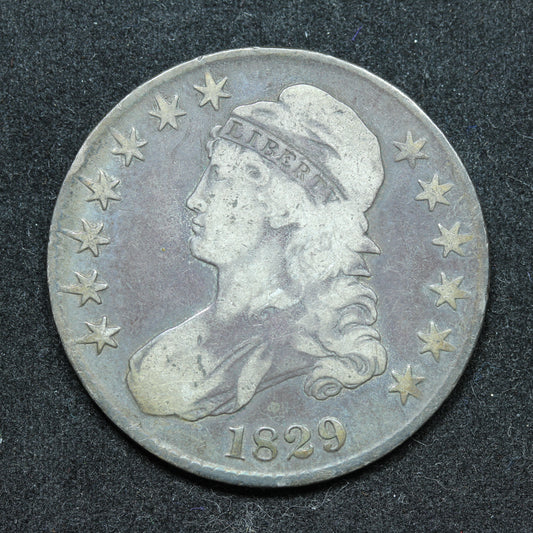 1829 Capped Bust Silver Half Dollar 50c Exact Coin Pictured