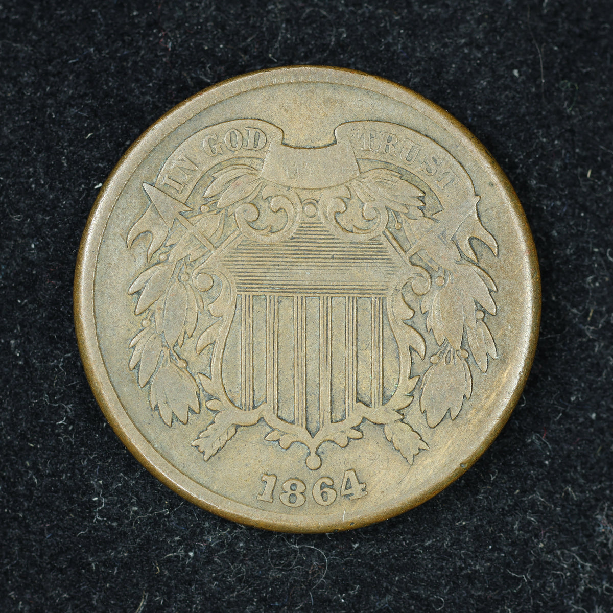 1864 2c Two Cent Piece United States