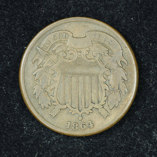 1864 2c Two Cent Piece United States