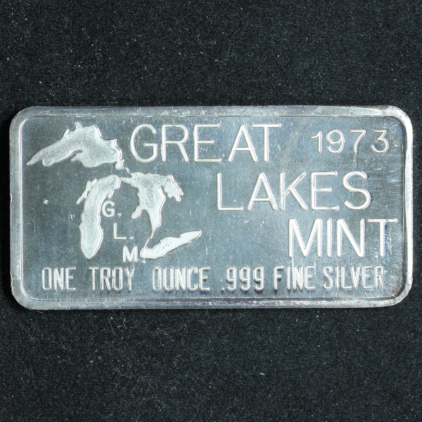 1 oz .999 Fine Silver Bar - Great Lakes Mint 1973 Happy Birthday