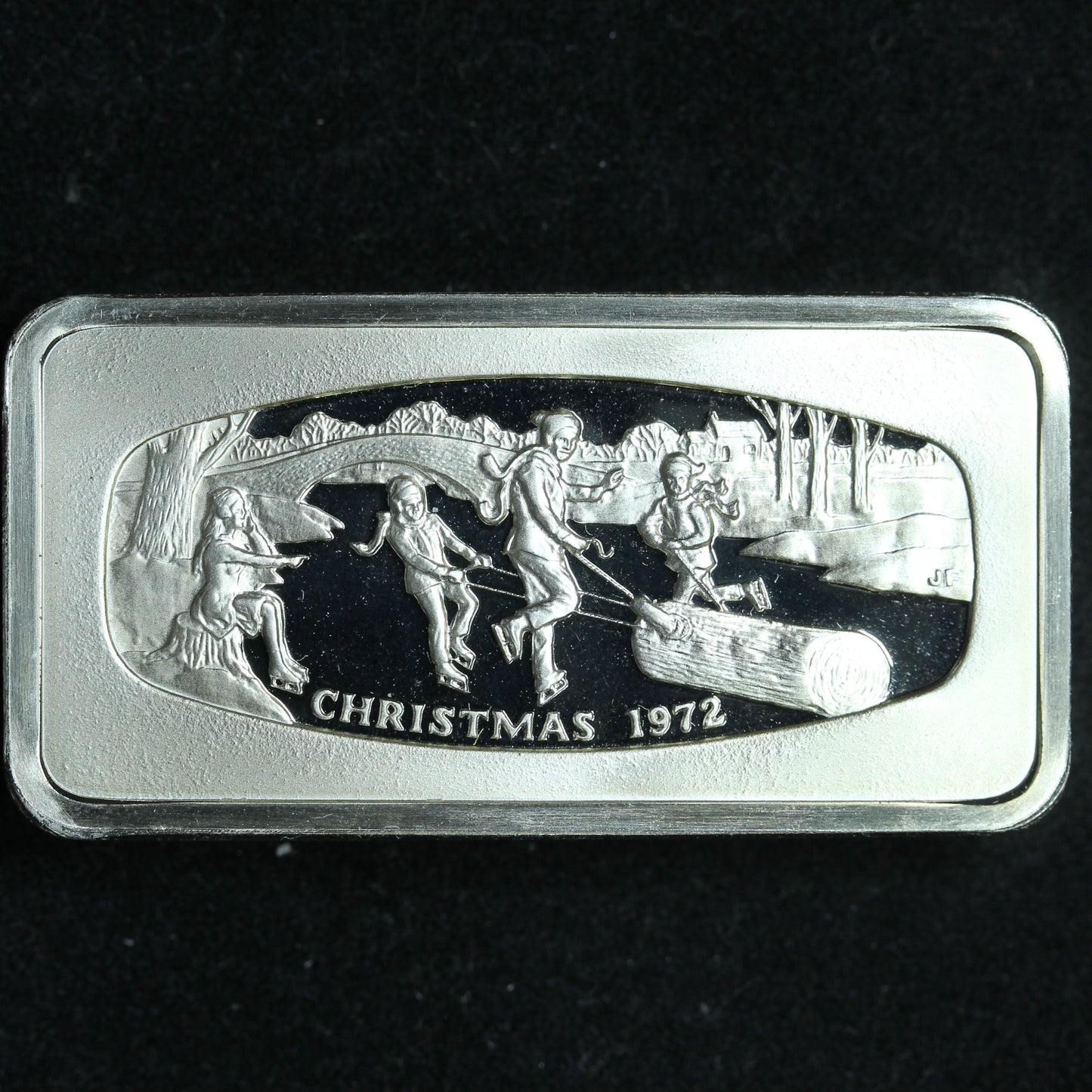 1972 Franklin Mint Christmas 1000 Grain Proof Sterling Silver Ingot