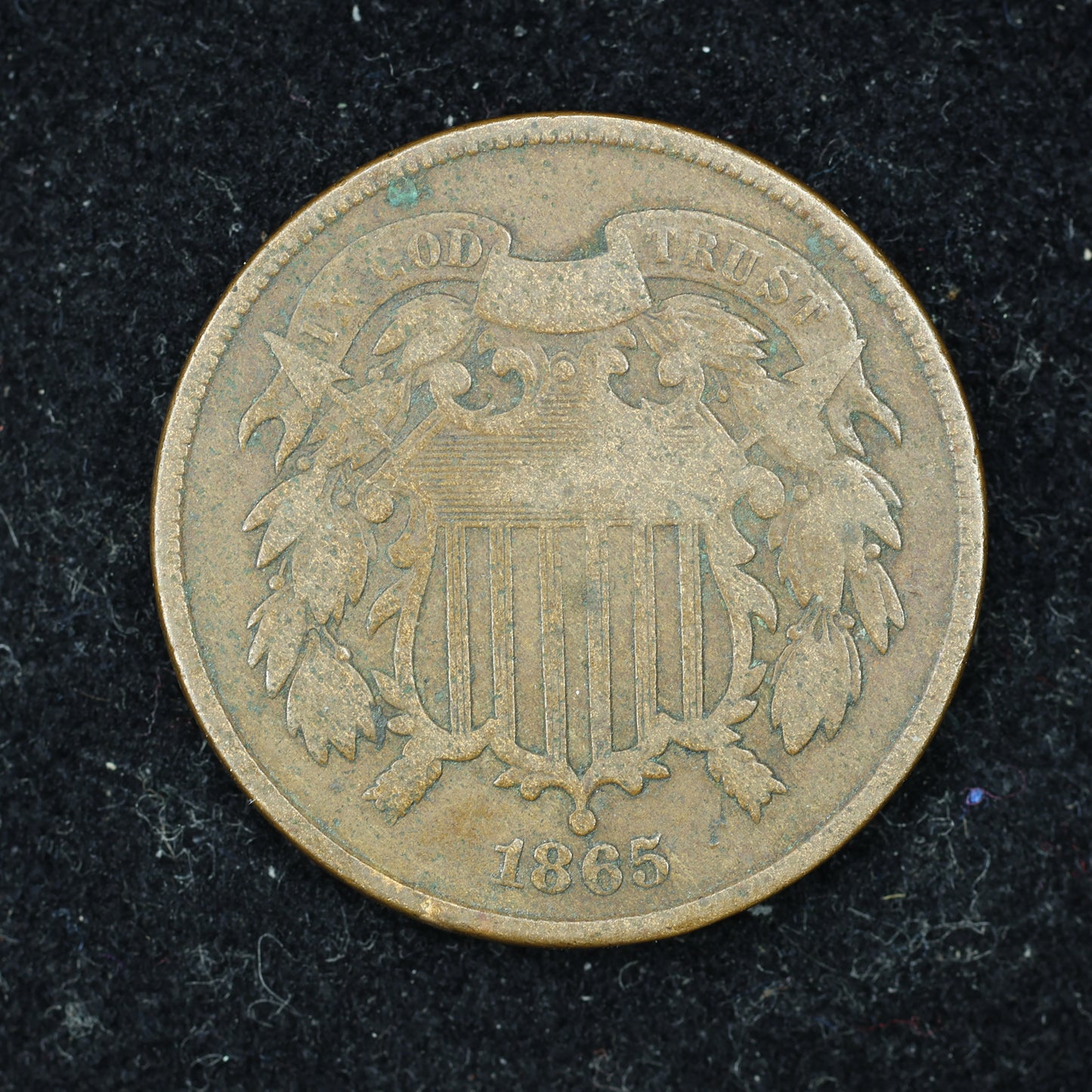1865 2c Two Cent Piece United States