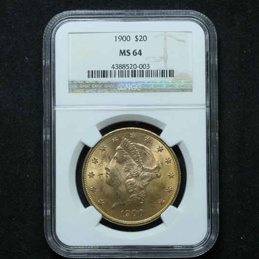 1900 US Gold $20 Liberty Head Double Eagle - NGC MS64