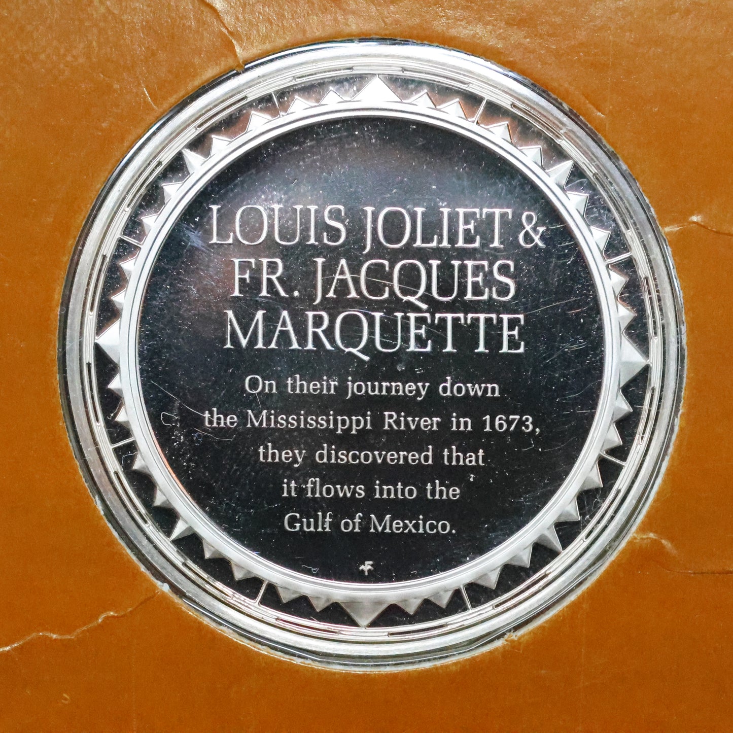 Franklin Mint The Great Explorers STERLING SILVER Art Round - Joliet & Marquette