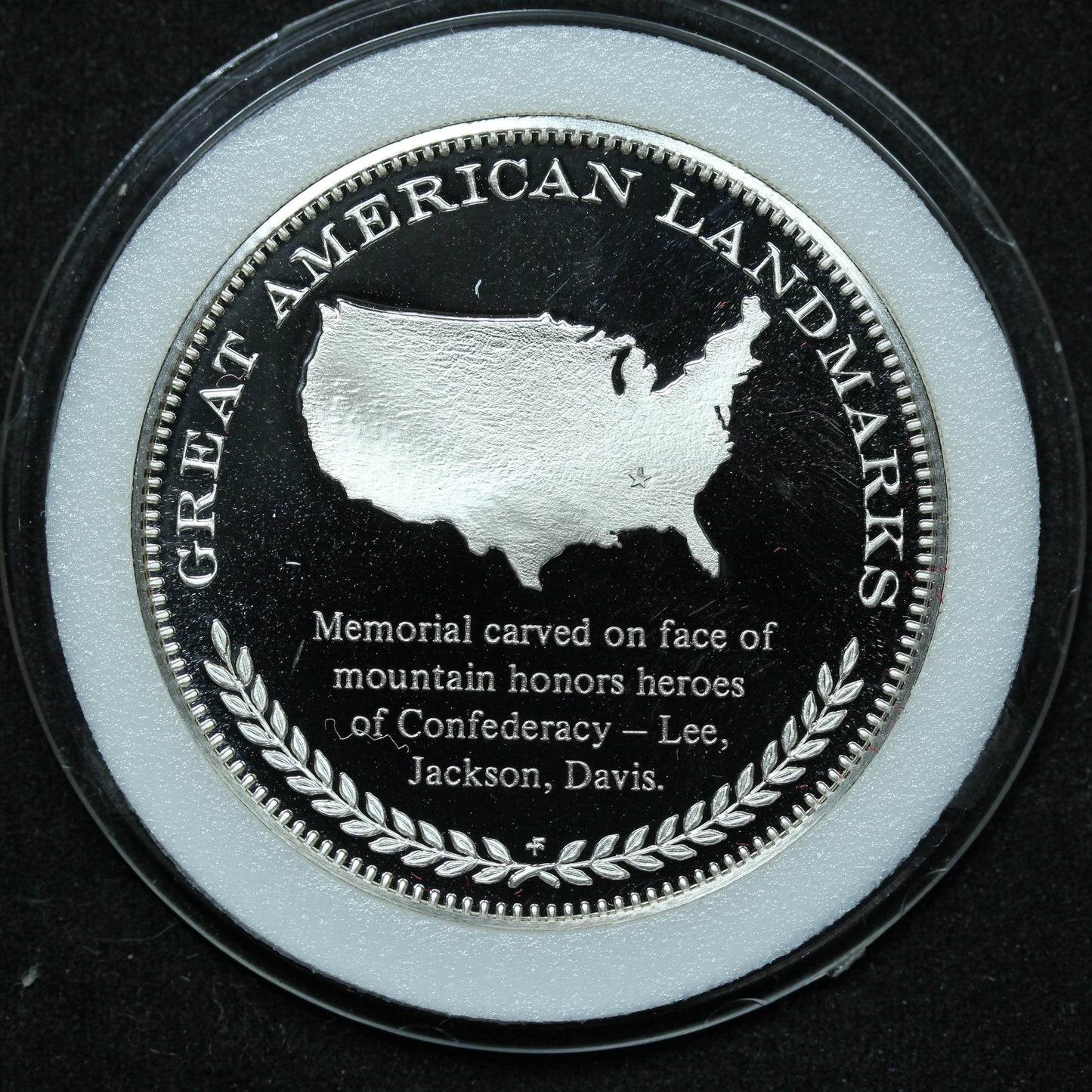 Franklin Mint Great American Landmarks Medal - Stone Mountain Sterling Proof w/ Capsule