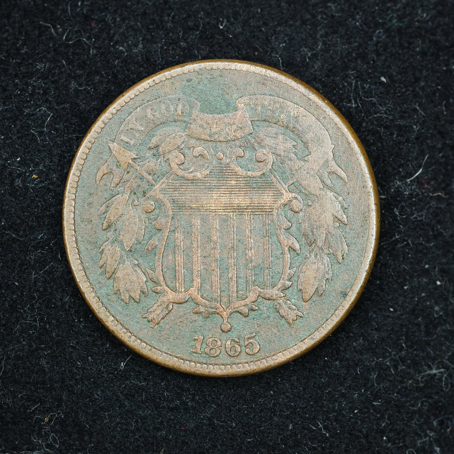 1865 2c Two Cent Piece United States