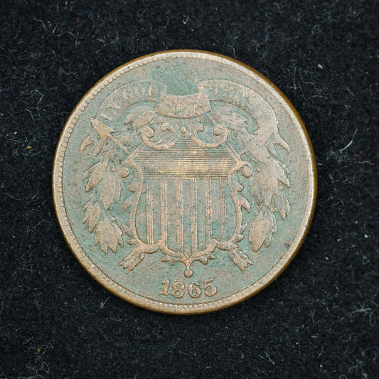 1865 2c Two Cent Piece United States