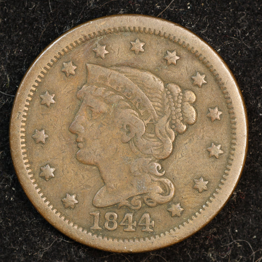 1844 Braided Hair Large Cent
