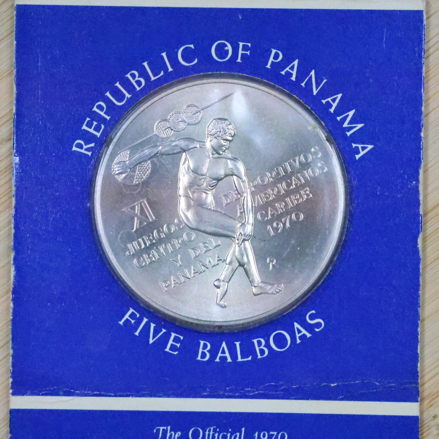 1970 Republic of Panama Five 5 Balboas Silver Uncirculated Coin Original Package