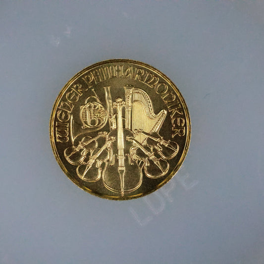 2023 1/10 ozt Gold Austrian Philharmonic BU Coin .9999 Fresh from Roll