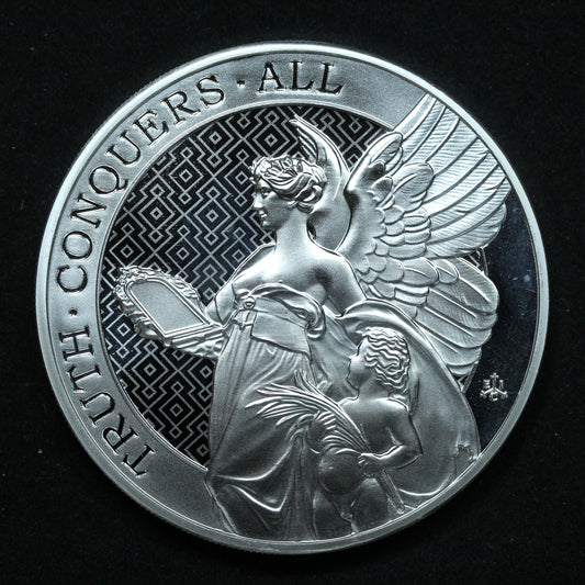 2022 St. Helena 5 oz .999 Fine Silver Queen's Virtues Truth Coin w/ Capsule
