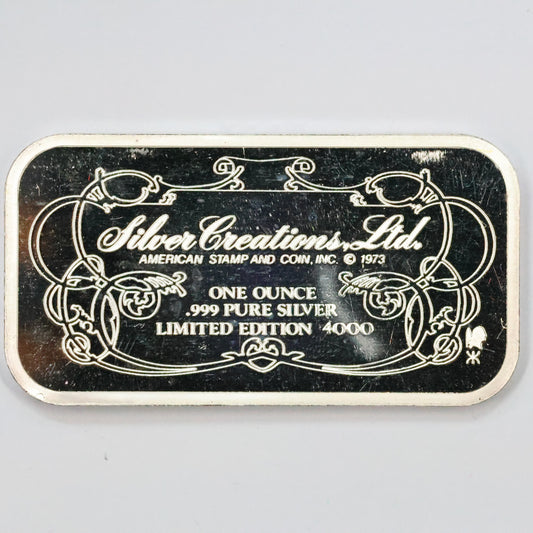 1973 Silver Creations Ltd - Satchmo - 1 oz .999 Fine Silver Bar w/ Box & COA