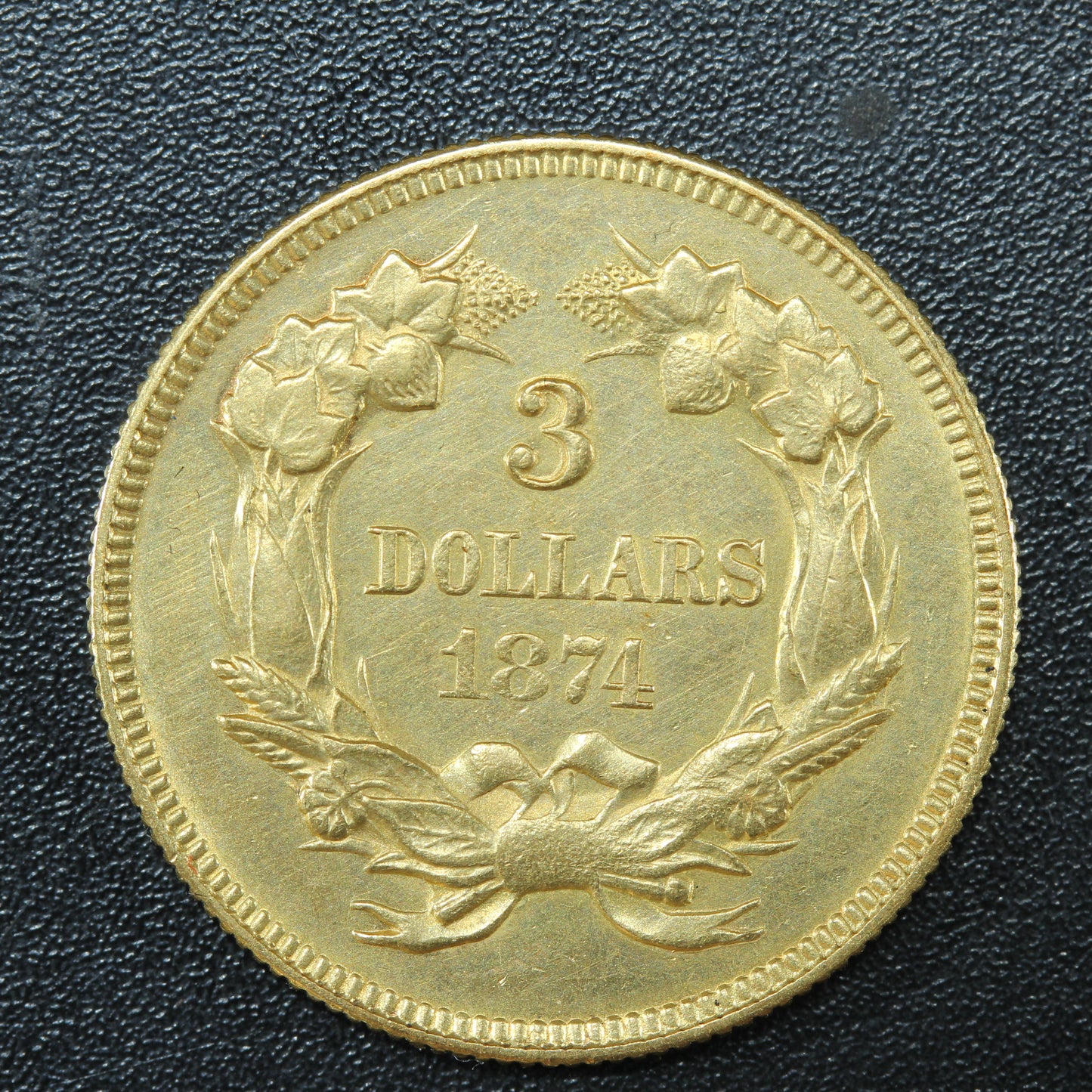 1874 US Gold $3 Dollar Indian Princess Head