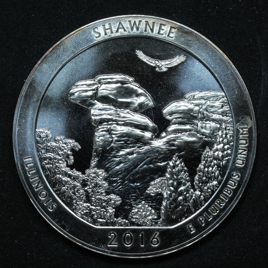 2016 America the Beautiful 5 oz Silver Quarter Shawnee Illinois