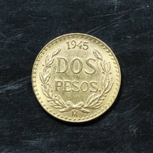1945 2 Pesos Dos Pesos Mexico Gold Coin