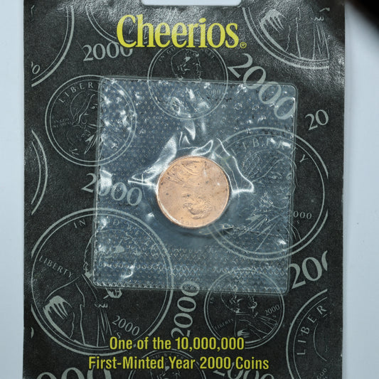 2000 Cheerios Lincoln 1 Cent Penny orig pkg w/ Certificate of Authenticity