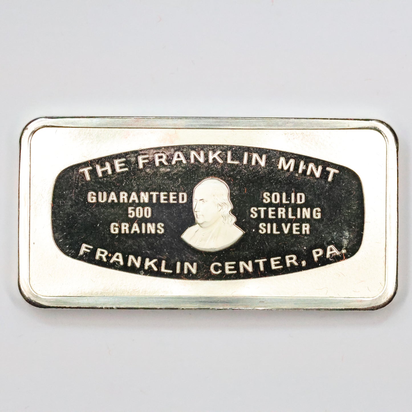 Franklin Mint Christmas Ingot - 1974 The Snowman Sterling Silver 500 Grains Bar w/ OGP