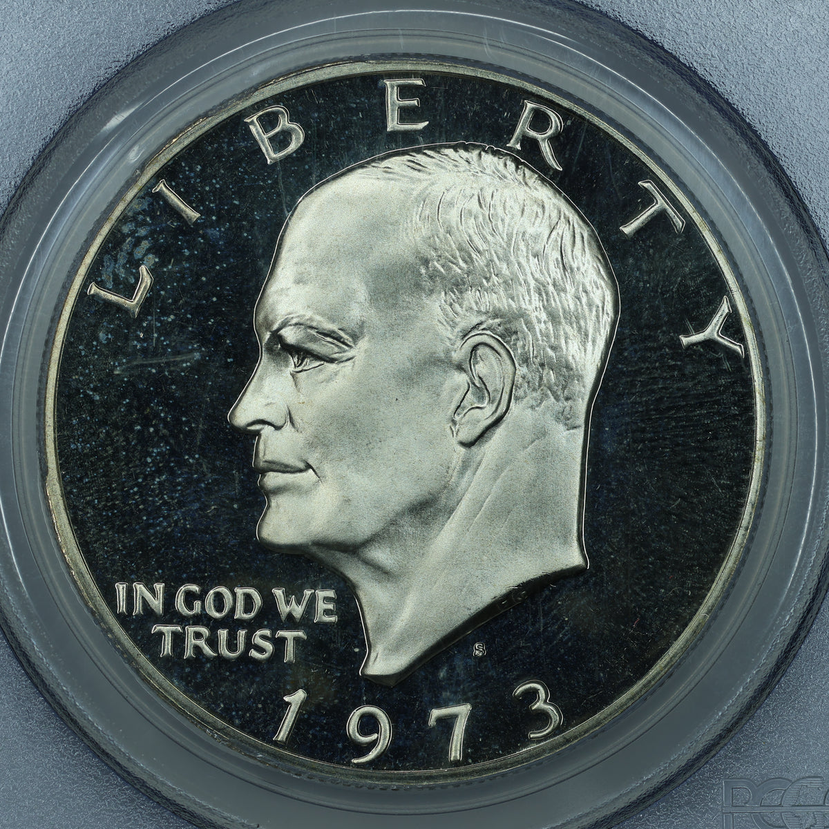 1973 S (San Francisco) Eisenhower Silver Dollar $1 - PCGS PR69 DCAM Miles Standish