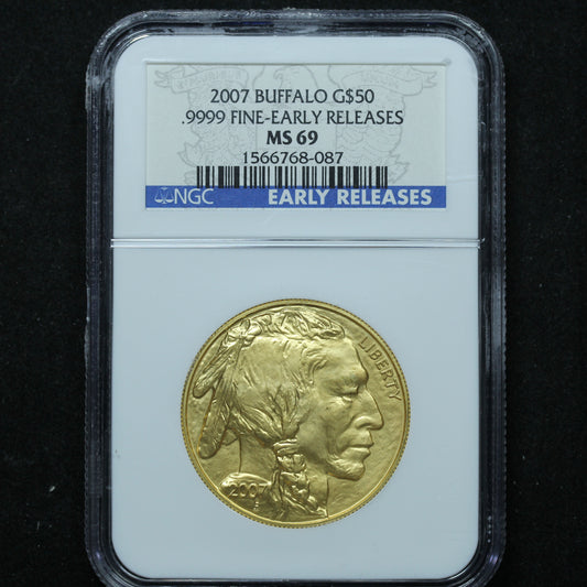 2007 $50 1 oz .9999 Fine Gold Buffalo - NGC MS 69 Early Releases (#3)