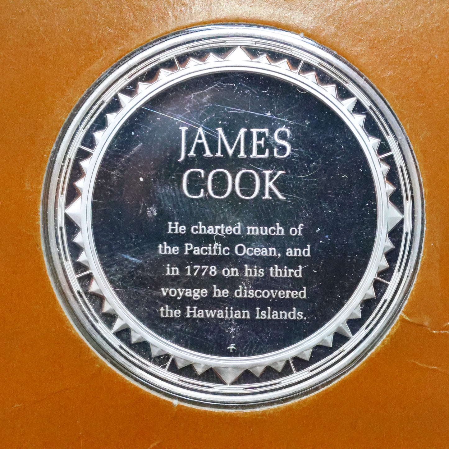 Franklin Mint The Great Explorers STERLING SILVER Art Round - James Cook