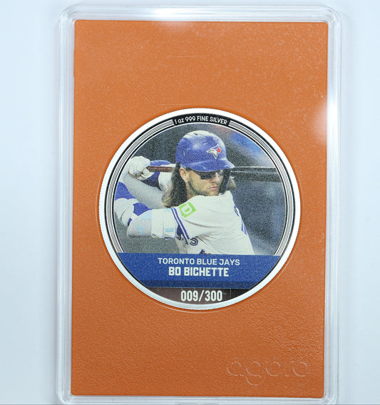 2024 Agoro Trading Coins MLB Bo Bichette 009/300 Topaz (Orange) 1 oz Silver Coin
