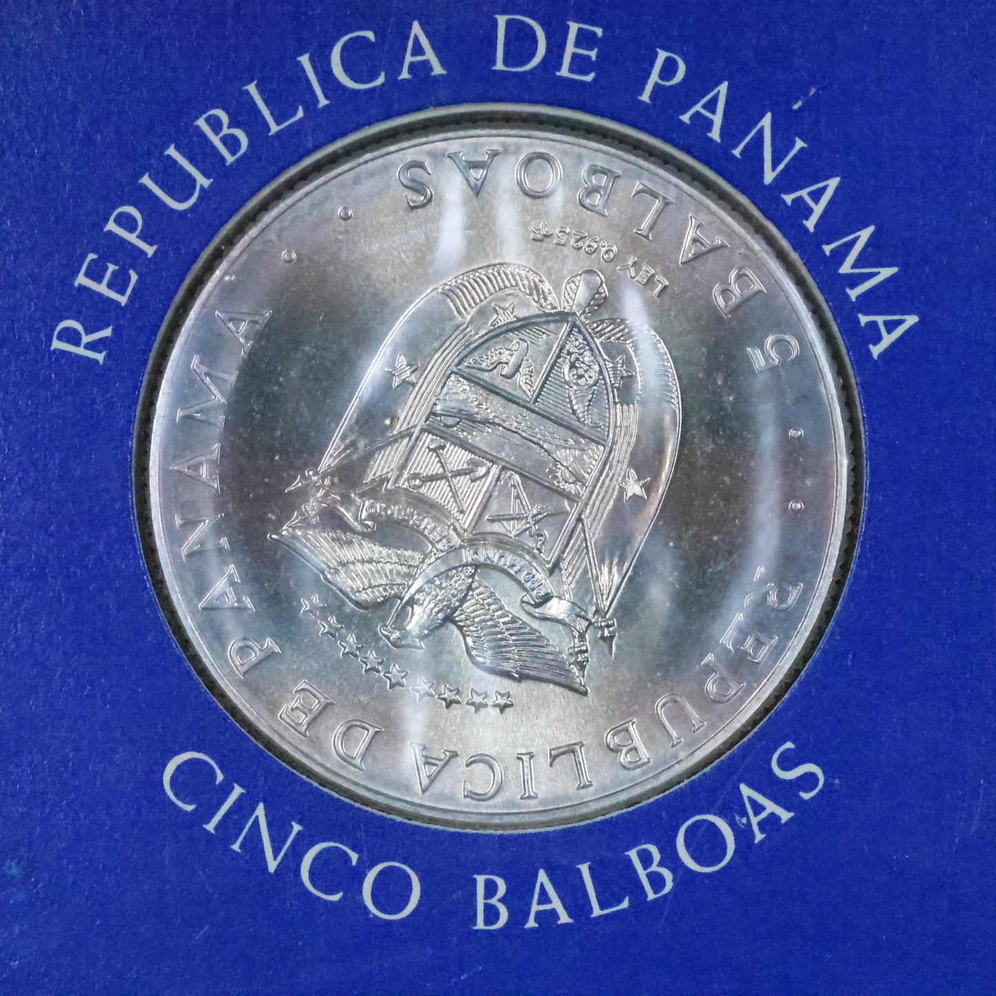 1970 Republic of Panama Five 5 Balboas Silver Uncirculated Coin Original Package