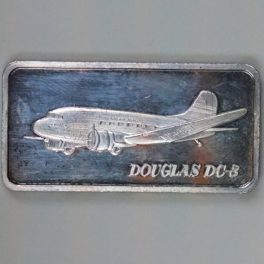 1 oz .999 Fine Silver Hamilton Mint Art Bar - Douglas DC-3