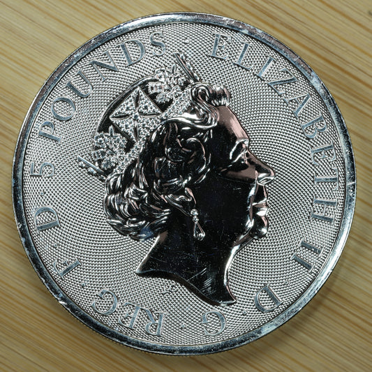 2018 Great Britain 2 oz Silver Queen's Beasts Black Bull of Clarence Exact Coin Pictured