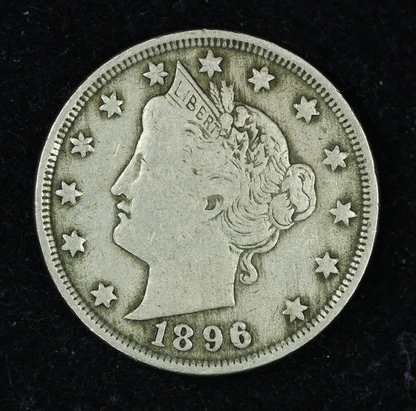 1896 5c Liberty V Nickel Five Cent Coin