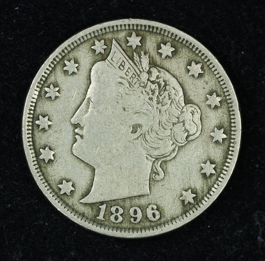 1896 5c Liberty V Nickel Five Cent Coin