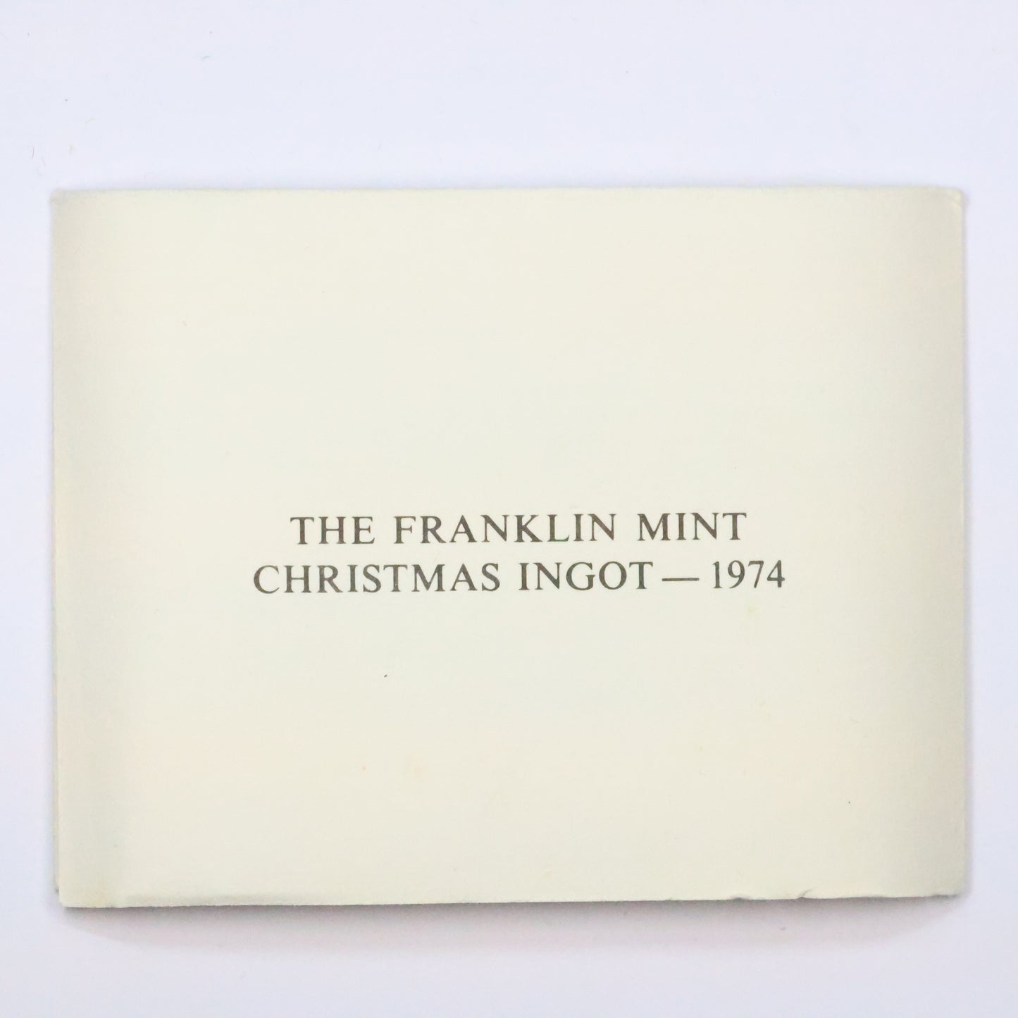 Franklin Mint Christmas Ingot - 1974 The Snowman Sterling Silver 500 Grains Bar w/ OGP