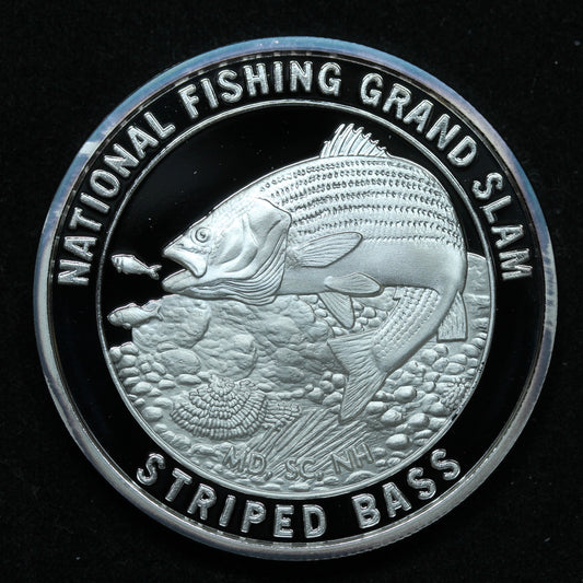 1 oz .999 Fine Silver - National Fishing Grand Slam - Striped Bass w/ Capsule