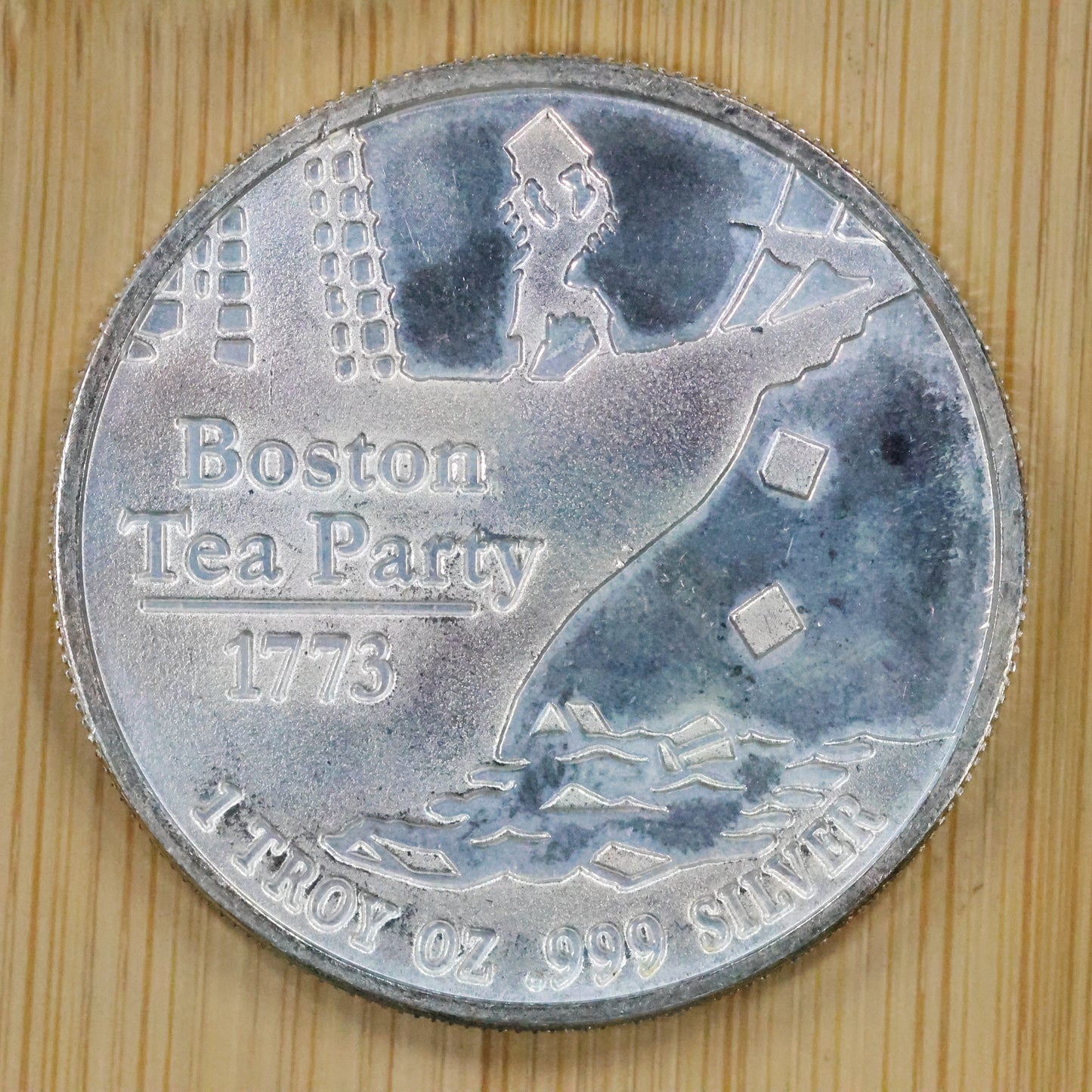 Money Metals Exchange 1 oz Silver Round - Don't Tread On Me / Boston Tea Party 1773