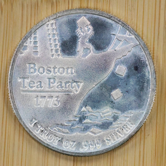 Money Metals Exchange 1 oz Silver Round - Don't Tread On Me / Boston Tea Party 1773