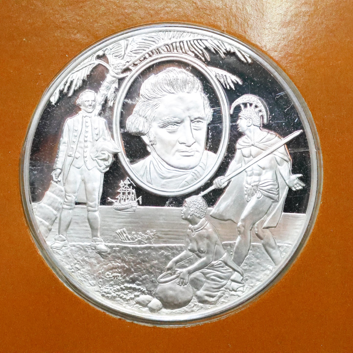 Franklin Mint The Great Explorers STERLING SILVER Art Round - James Cook