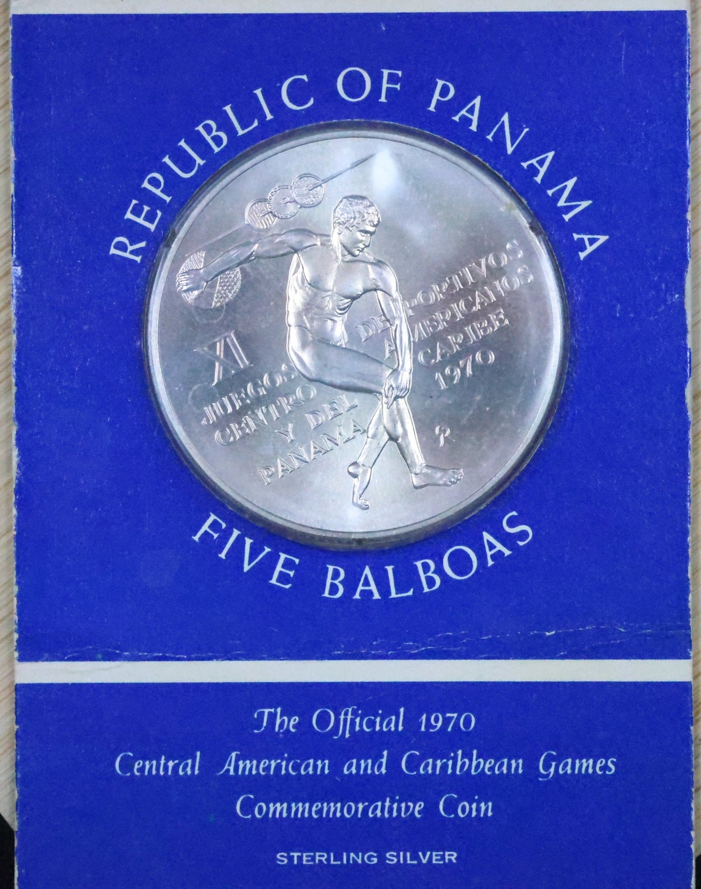 1970 Republic of Panama Five 5 Balboas Silver Uncirculated Coin Original Package