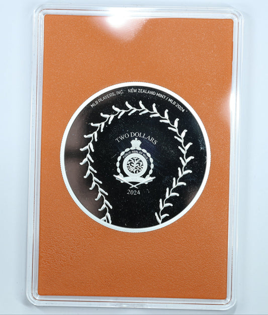 2024 Agoro Trading Coins MLB Bo Bichette 009/300 Topaz (Orange) 1 oz Silver Coin