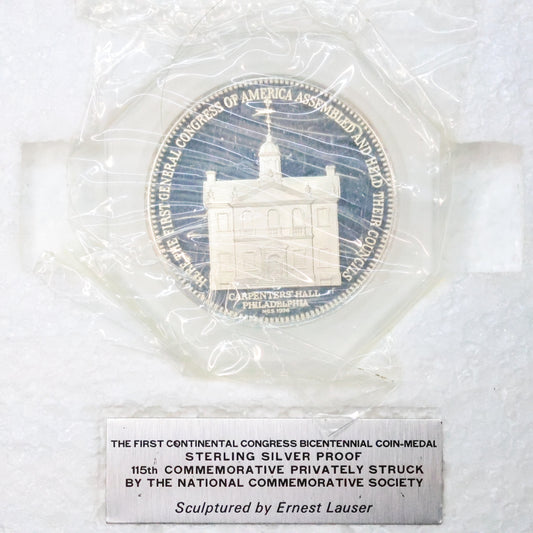 National Comm. Society - Continental Congress Bicentennial Coin-Medal Sterling Silver Proof