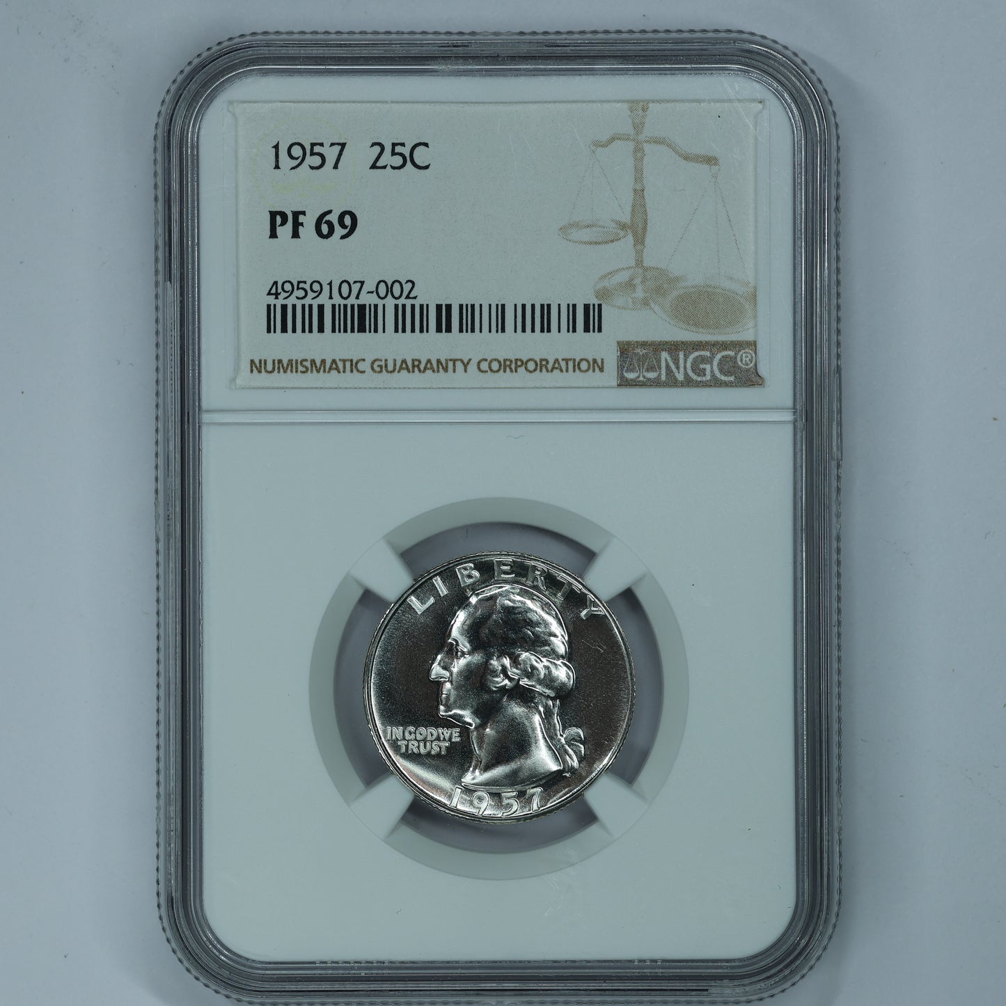 1957 P (Philadelphia) Washington Quarter 25c - NGC PF 69