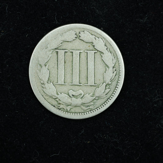 1866 Three 3 Cent 3c Nickel