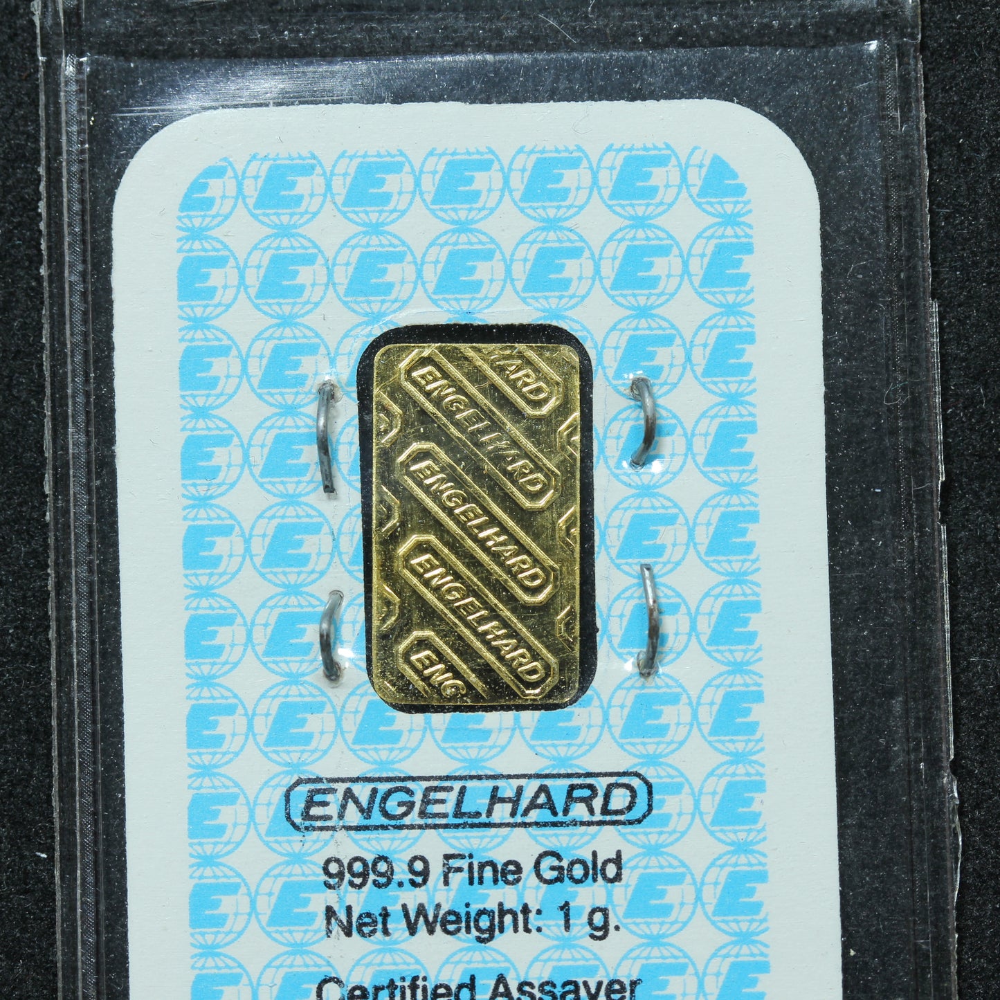 Vintage Engelhard Gold Bar 1 Gram .9999 Fine - In Assay #G4542