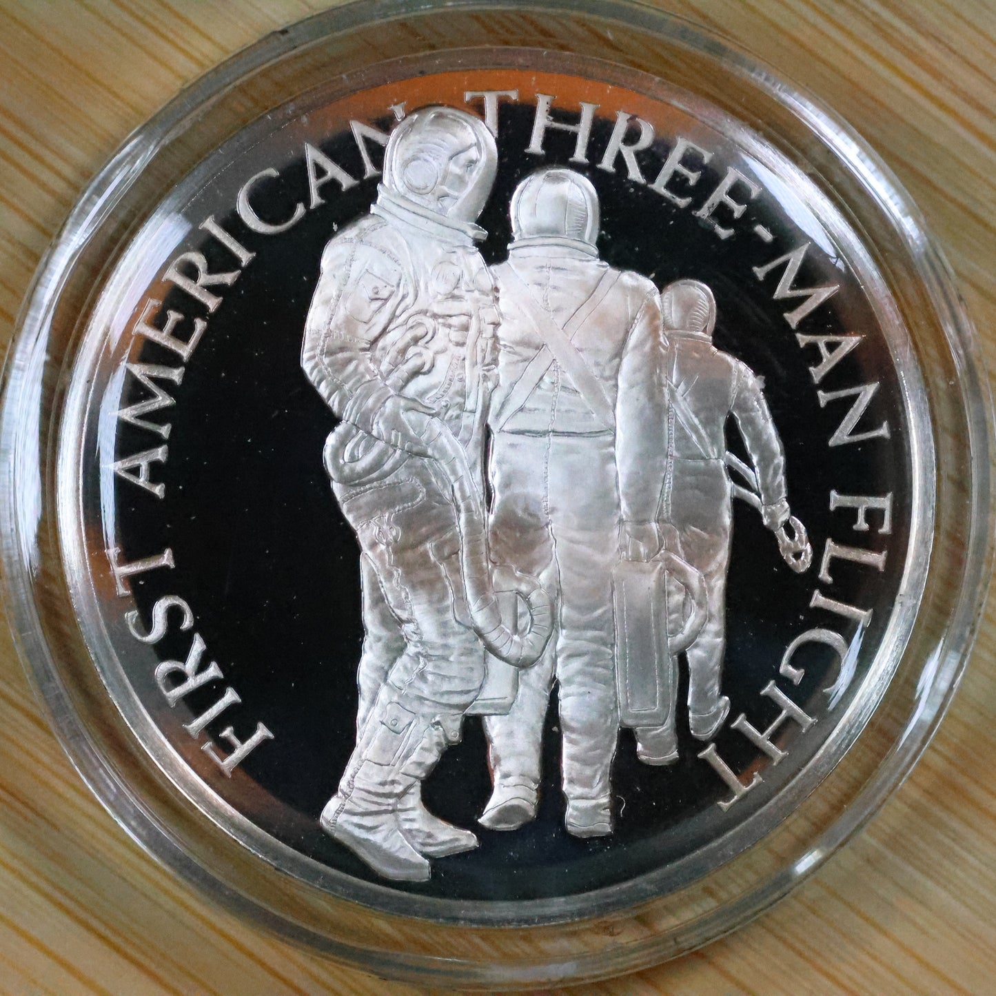 Franklin Mint American Space Flight Medal - Apollo VII Sterling Silver Proof w/ Capsule